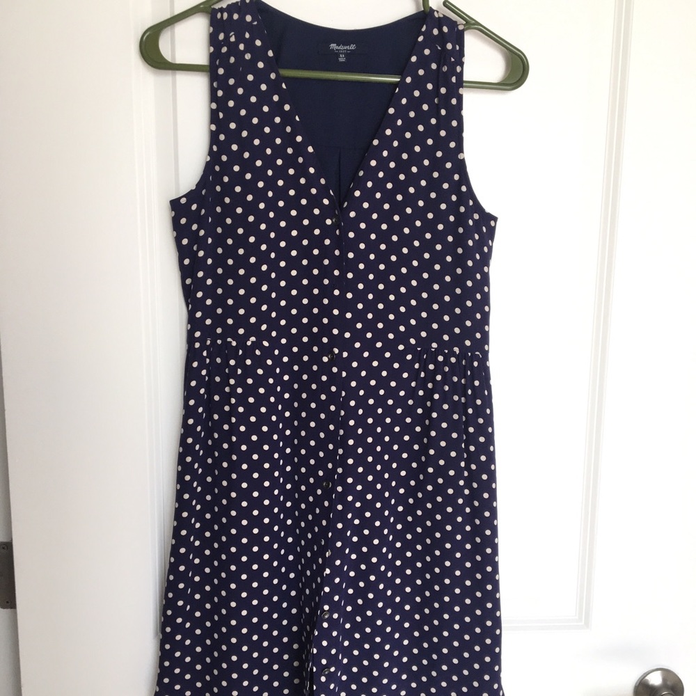 Madewell Silk Polka Dot Dress Size xs excellent